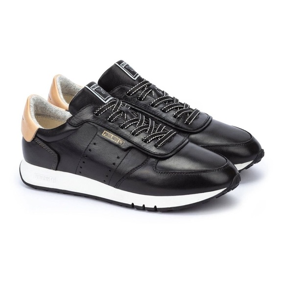 Pikolinos Barcelona Women’s Leather Sneakers in Black Size 39 US 8.5 - Picture 1 of 16